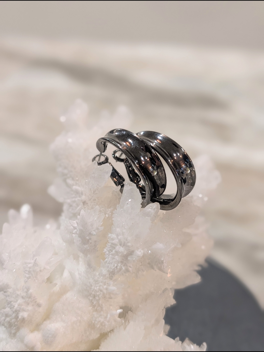 Sleek Polished Silver Hoop Earrings